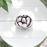 focal silver lotus flower bead to be used by jewelry artists in their jewelry